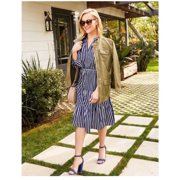 Draper James Loretta Navy and White Striped Cotton Dress - Picture 12 of 12